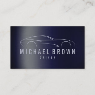 Cartão De Visita Marinho Metálico Profissional Azul