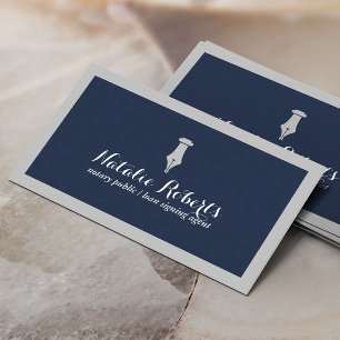 Cartão De Visita Marinho Minimalista do Agente de Assinatura de Emp