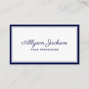 Cartão De Visita Marinho mínimo moderno azul