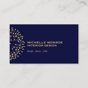 Cartão De Visita Marinho modernista do designer de interiores de