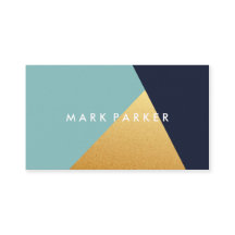 Marinho moderno Faux, Bloco Geométrico Dourado Bra