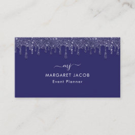 Cartão De Visita Marinho Moderno - Unidade de Brilho Azul Personali