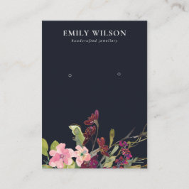 CARTÃO DE VISITA MARINHO PINK DOURADO BURGUNDY ROSA FLORA APARECIME