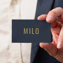 Cartão De Visita Marinho profissional Azul Dourado l luxo elegante