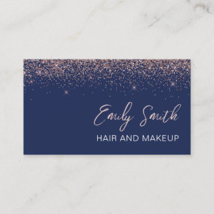 Cartão De Visita Marinho Rosa azul Dourado Brilho Rosa Rosa