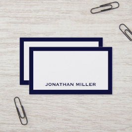 Cartão De Visita Marinho simples e tipografia branca