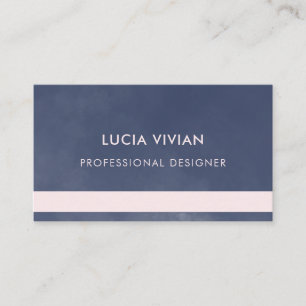 Cartão De Visita Marinho Suave Mínimo Minimalista Azul Profissional