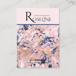 Cartão De Visita Marinho Tela de joia de mármore dourado rosa-rosa-