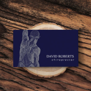 Cartão De Visita Marinho Terapêutico de Massagem Chiropractor Chir