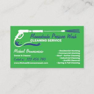 Cartão De Visita Marinho verde de lavagem de energia preta