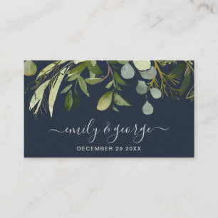 CARTÃO DE VISITA MARINHO VERDE FOLIAGE WATERCOLOR WEDSITE RSVP