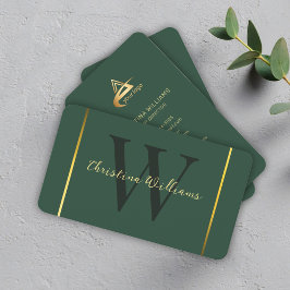 Cartão De Visita Marketing de Monograma Minimalista Moderno Elegant