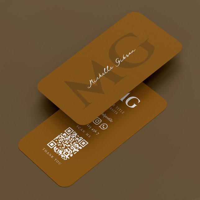 Cartão De Visita Marketing mínimo profissional moderno Brown (Modern Professional Minimalist Marketing Brown Business Card
)