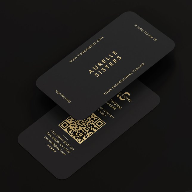 Cartão De Visita Marketing moderno - Monograma profissional preto (Modern Marketing Monogram Professional Black Business Card
)