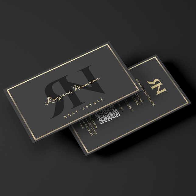 Cartão De Visita Marketing Professional Black Faux Gold Frame (Marketing Professional Black Faux Gold Frame Business Card
)