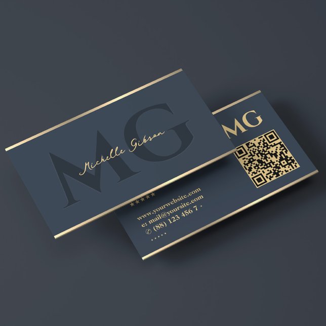Cartão De Visita Marketing profissional - carvão monograma azul (Professional Marketing Charcoal Monogram Blue Business Card
)