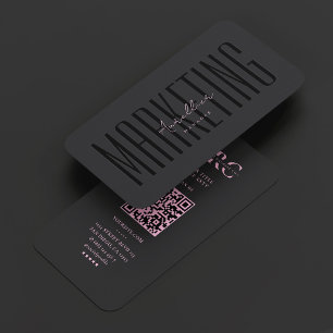 Cartão De Visita Marketing Profissional de Beleza Estética Preto Ro