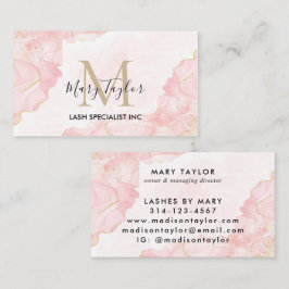 Cartão De Visita Mármaco brilhante Dourado cor-de-rosa Elegante