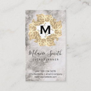 Cartão De Visita Mármaco de Disposição da Flor Elegante