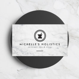 Cartão De Visita Mármore Branco da Medicina Holística Moderna