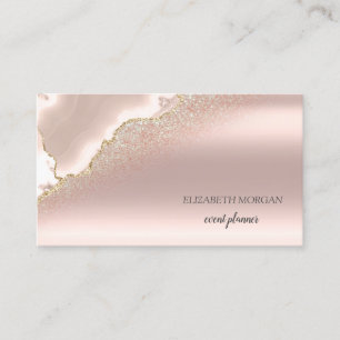 Cartão De Visita Mármore Brilhante Dourado Rosa Moderno Elegante