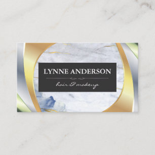 Cartão De Visita Mármore   Camadas metálicas