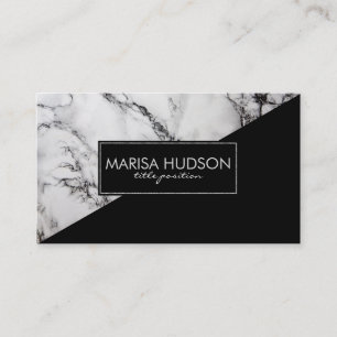 Cartão De Visita Mármore cinzento e preto e triângulo preto