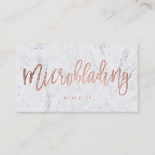 Cartão De Visita Mármore cor-de-rosa do branco da tipografia do