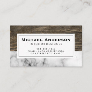 Cartão De Visita Mármore e Madeira