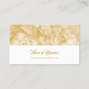 Cartão De Visita Mármore Elegante De Ouro Com Glitter Dourado Faux