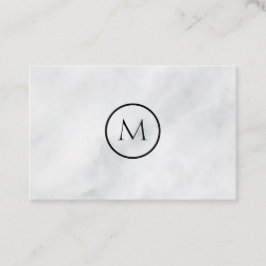 Cartão De Visita Mármore elegante Monogrammed minimalista legal