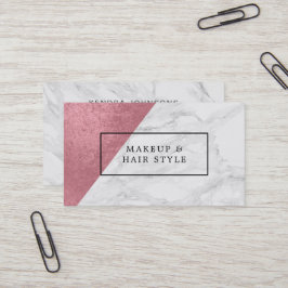 Cartão De Visita Mármore moderno com ouro cor-de-rosa do falso