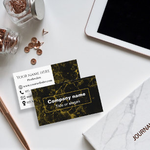 Cartão De Visita Mármore negro e dourado
