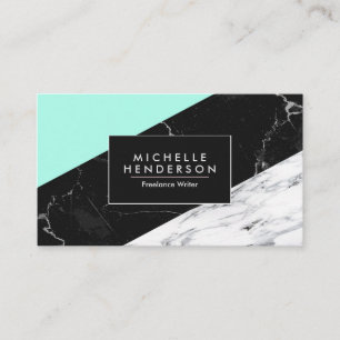 Cartão De Visita Mármore preto & branco