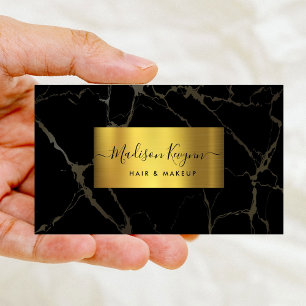 Cartão De Visita Mármore Preto e Dourado