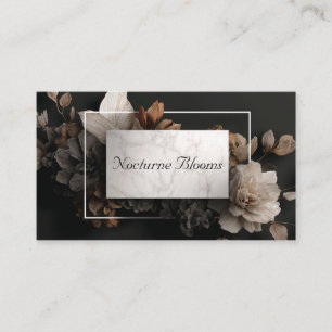 Cartão De Visita Mármore Preto Geométrico Floral Luxo Cobre
