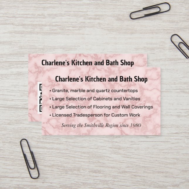 Cartão De Visita Mármore Rosa Negra (Frente/Verso In Situ)