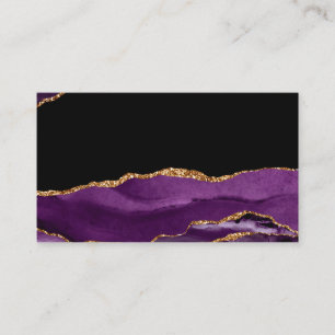 Cartão De Visita Mármore Violeta Preto Ágata Dourado Brilho Luxo Ch