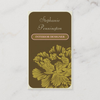 Cartão de visita marrom chique à moda do designer