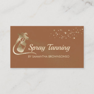 Cartão De Visita Marrom Fofo Dourado Elegante Caligrafia Spray Marr