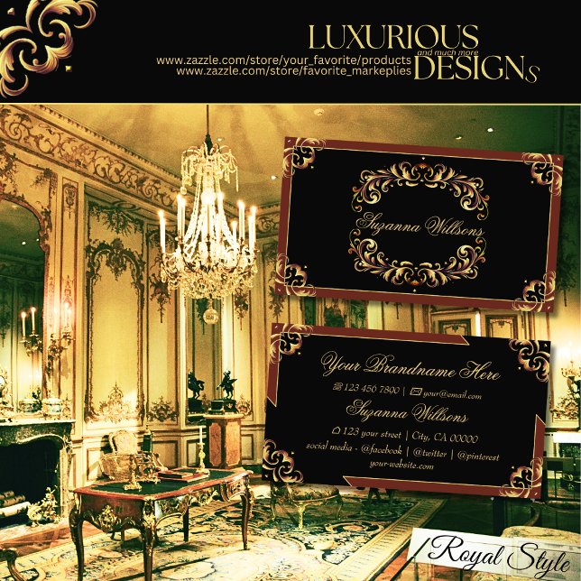 Cartão De Visita Marrom negro nobre Dourado Impressionante e Luxuos (Criador carregado)