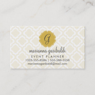 Cartão De Visita Marroquino Dourado elegante Quatrefoil