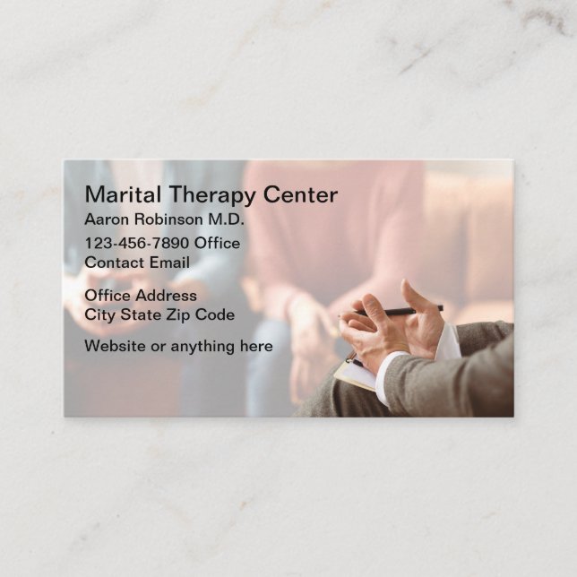 Cartão De Visita Martial Therapy Counseling Business Cards (Frente)