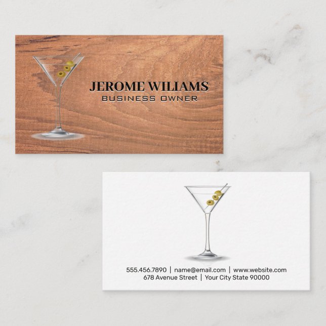 Cartão De Visita Martini | Fundo da Madeira (Frente/Verso)