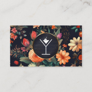 Cartão De Visita Martini / Mixologia   Fundo Floral