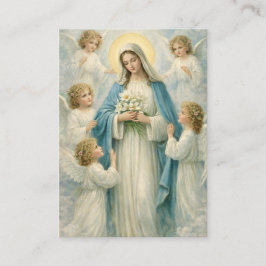 Cartão De Visita Mary Angels Catholic Funeral Memorial Holy Card -