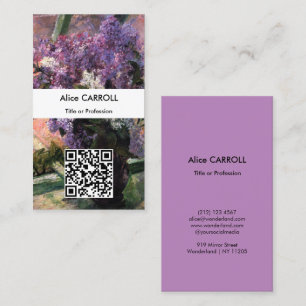 Cartão De Visita Mary Cassatt - Lilases em uma janela - Código QR