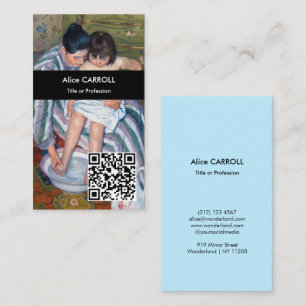 Cartão De Visita Mary Cassatt - O Banho da Criança - Código QR