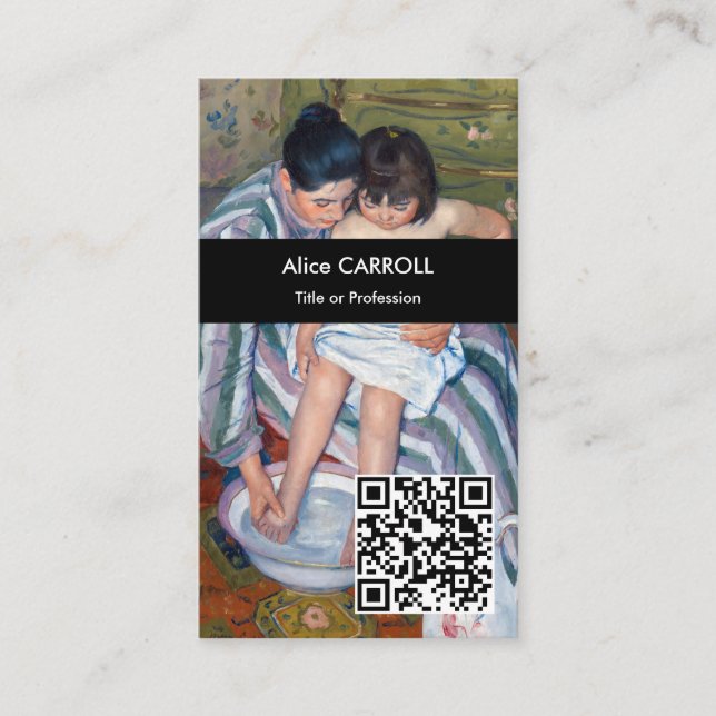 Cartão De Visita Mary Cassatt - O Banho da Criança - Código QR (Frente)