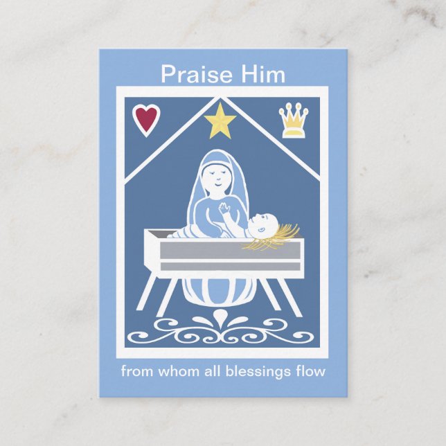 Cartão De Visita Mary Magnificat Prayer Card (Frente)